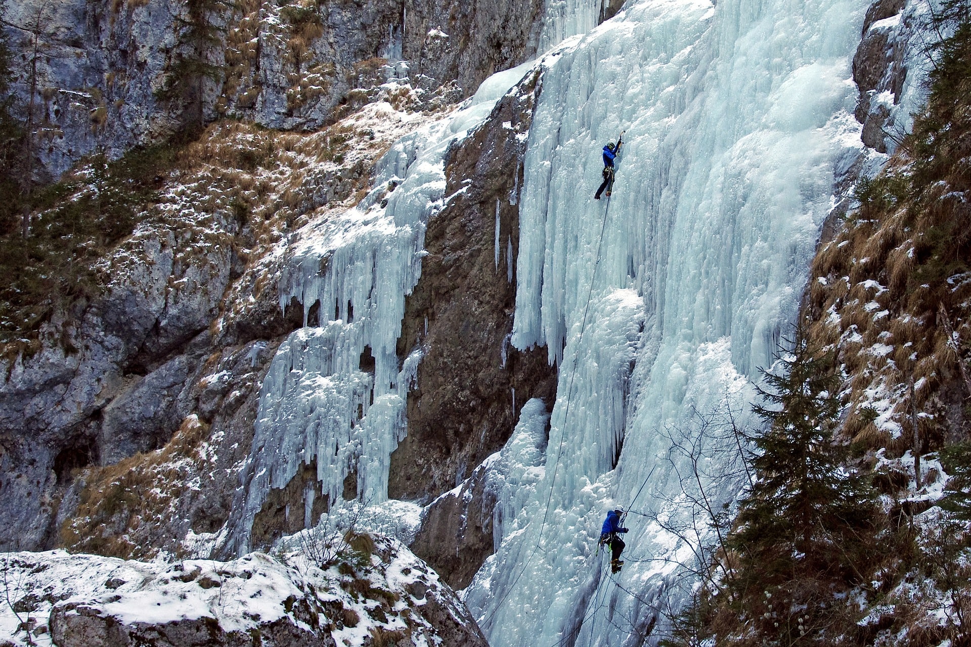 Ice climbing in the Colorado