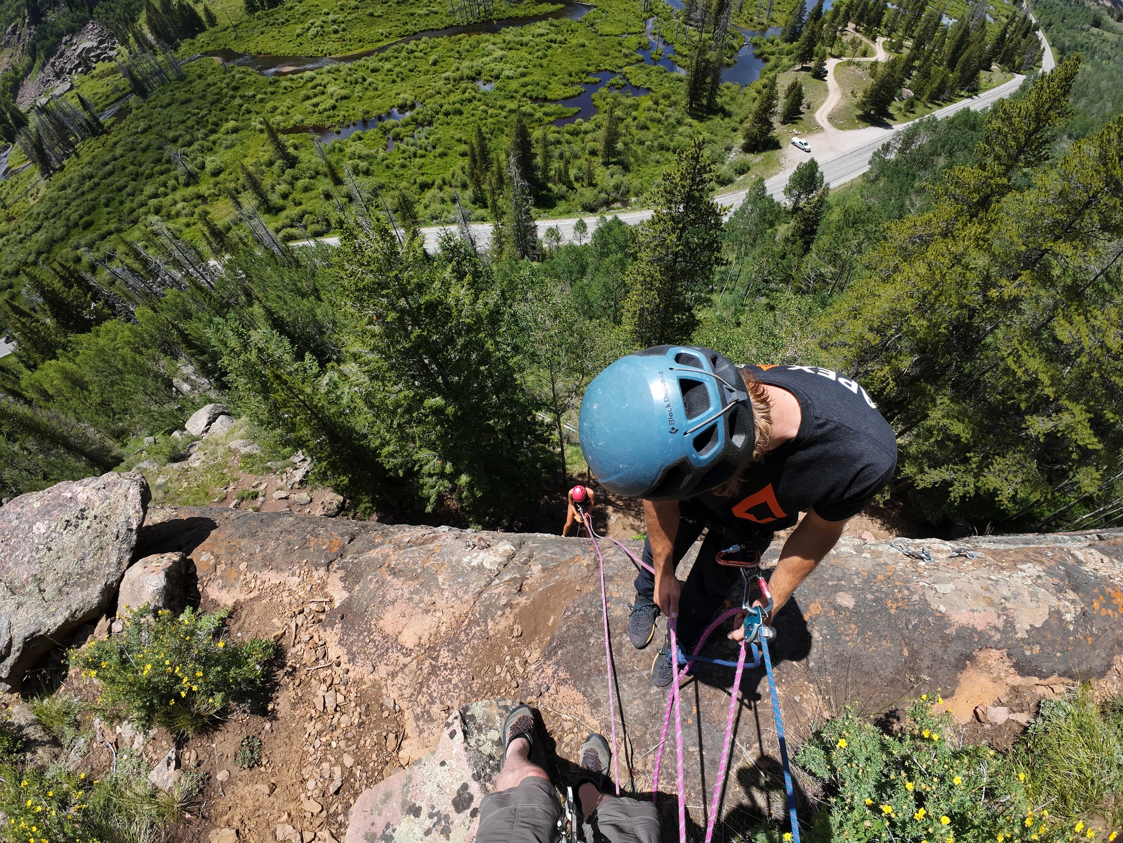 Rappelling in Colorado